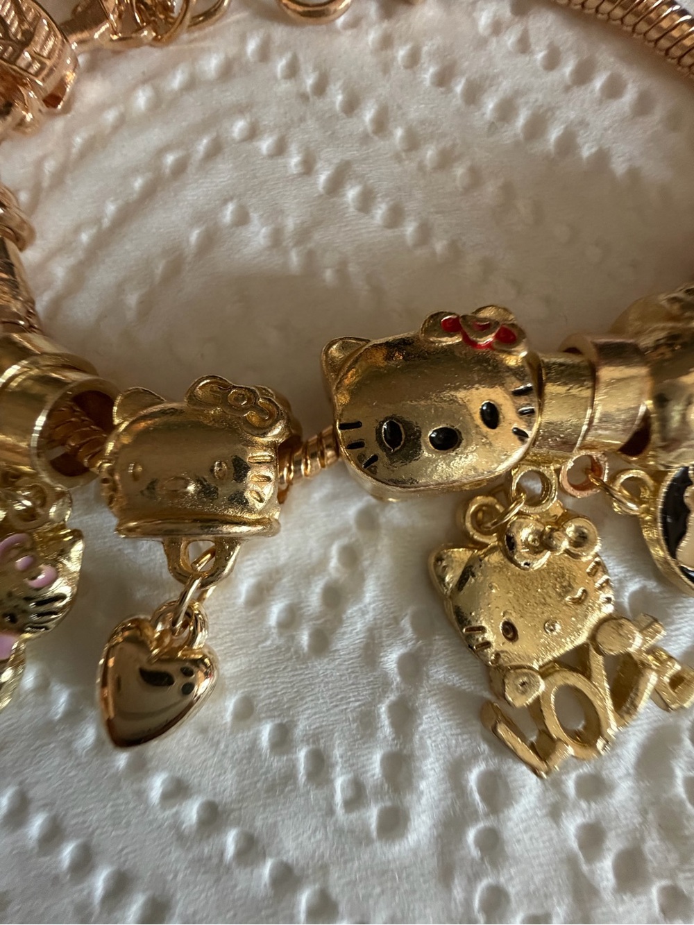 Sanrio Hello Kitty Gold and Pink Charm Bracelet - Picture 3 of 4